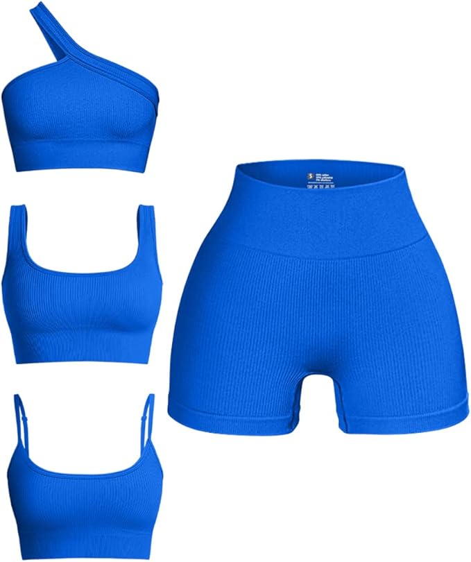 OQQ Women's 4 Piece Outfits Ribbed Seamless Active Set Review
