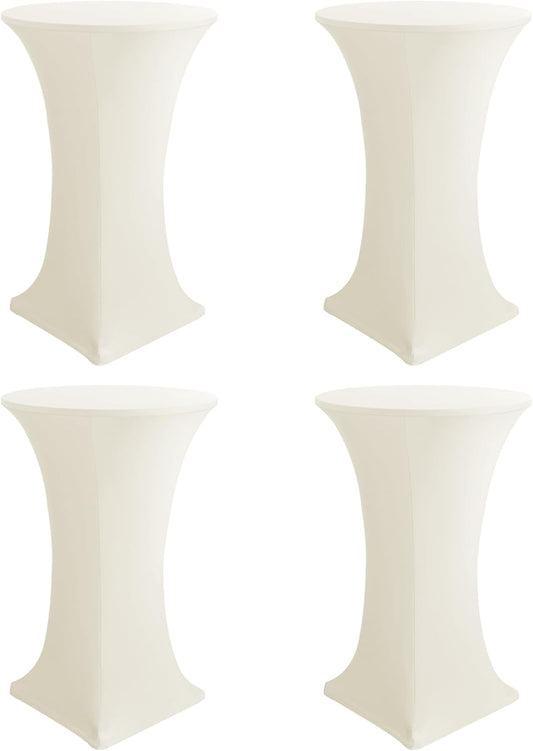 Spandex Round High Top Table Covers for Events - 4 Pack