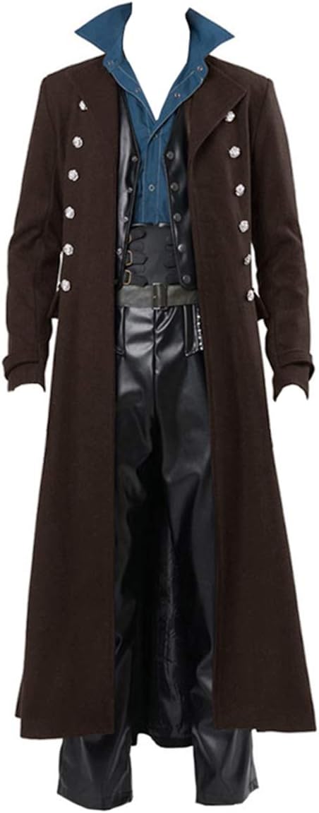 Karlywindow Mens Gothic Steampunk Vintage Jacket for Halloween