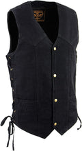 Men's Classic Denim Western Cowboy Biker Vest - Adjustable Fit