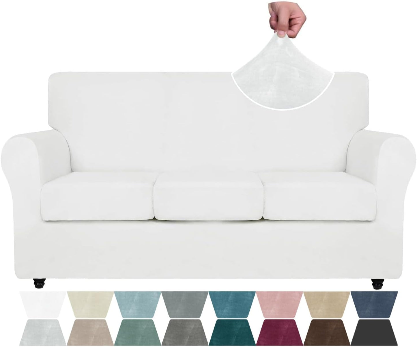 Luxury Velvet Couch Cover for 3 Cushion Sofa by ZNSAYOTX