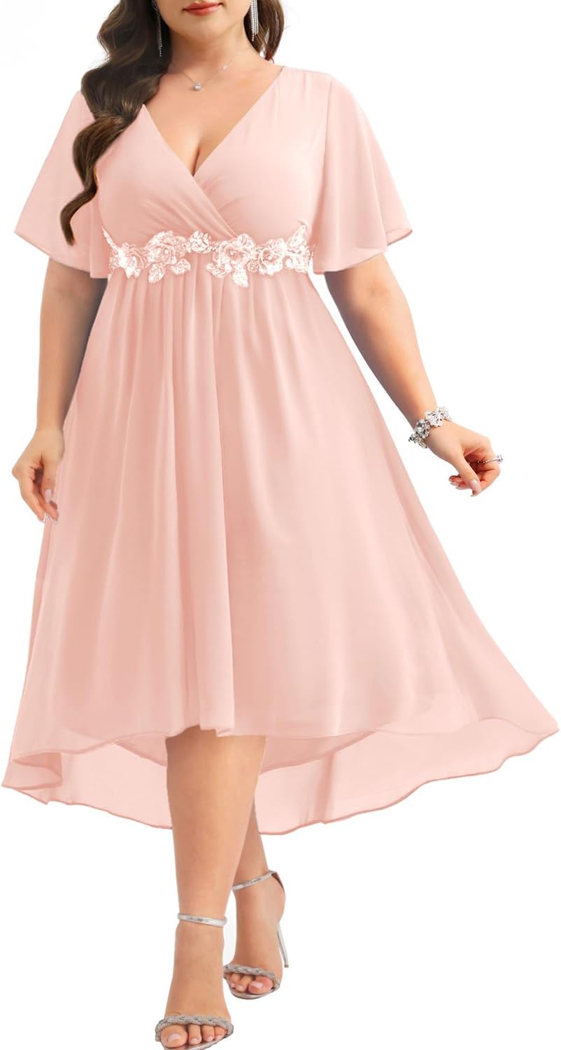 Plus Size Dresses for Wedding Guests - Elegant Chiffon Style