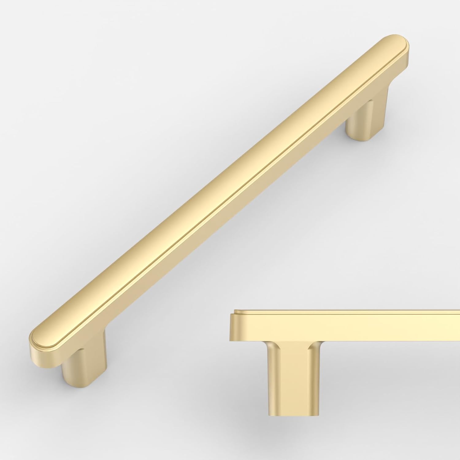 Brushed Gold Cabinet Pulls for Kitchen and Bathroom - 10 Pack