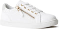 FabKids Kids Sneakers White Low Top Lace Up - Comfortable Play Shoes