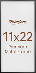 Heimlove 11x22 Metal Newspaper Frame Black Aluminum - Tempered Glass