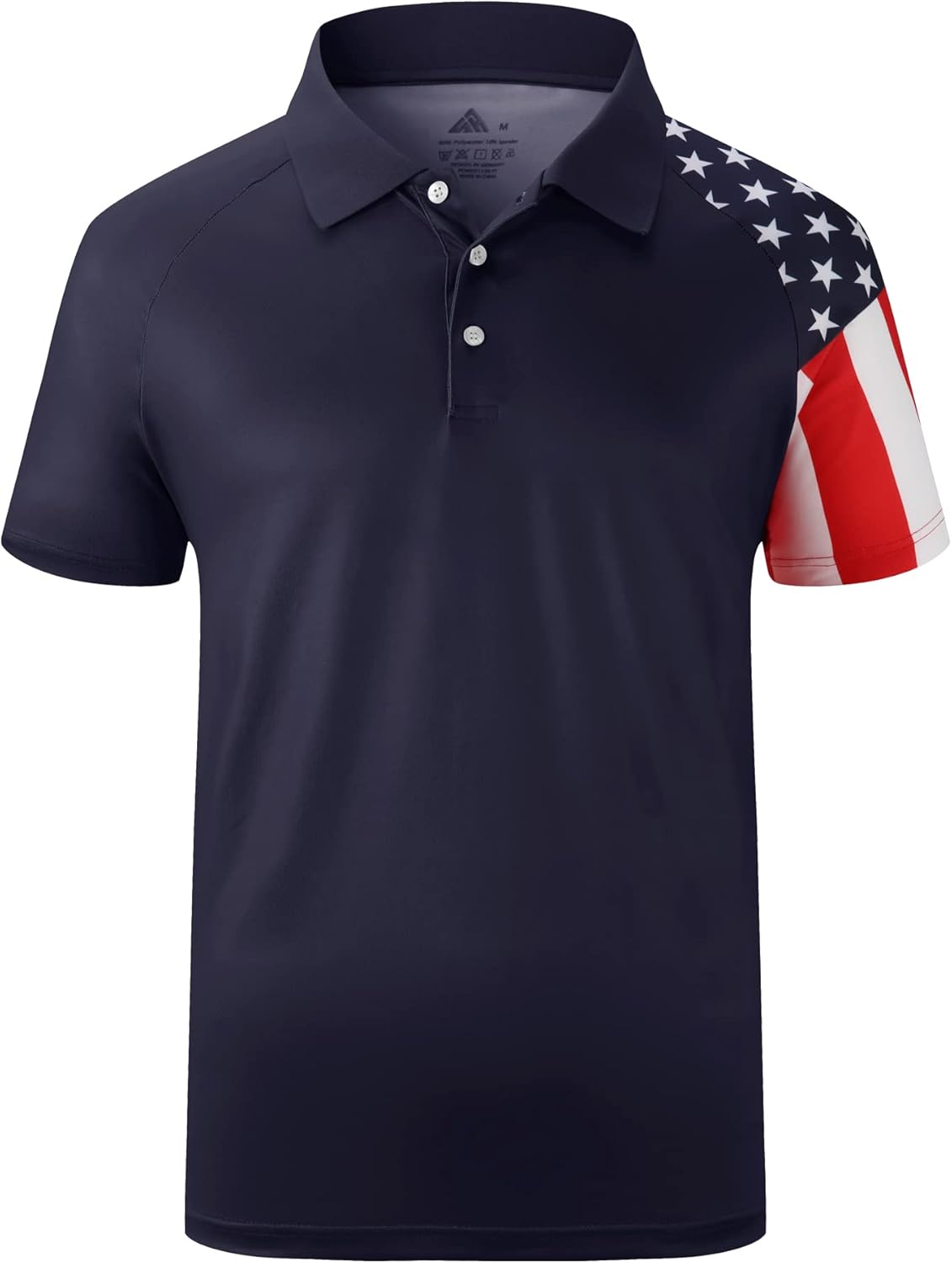 V VALANCH Mens American Flag Polo Shirt for Patriotic Events