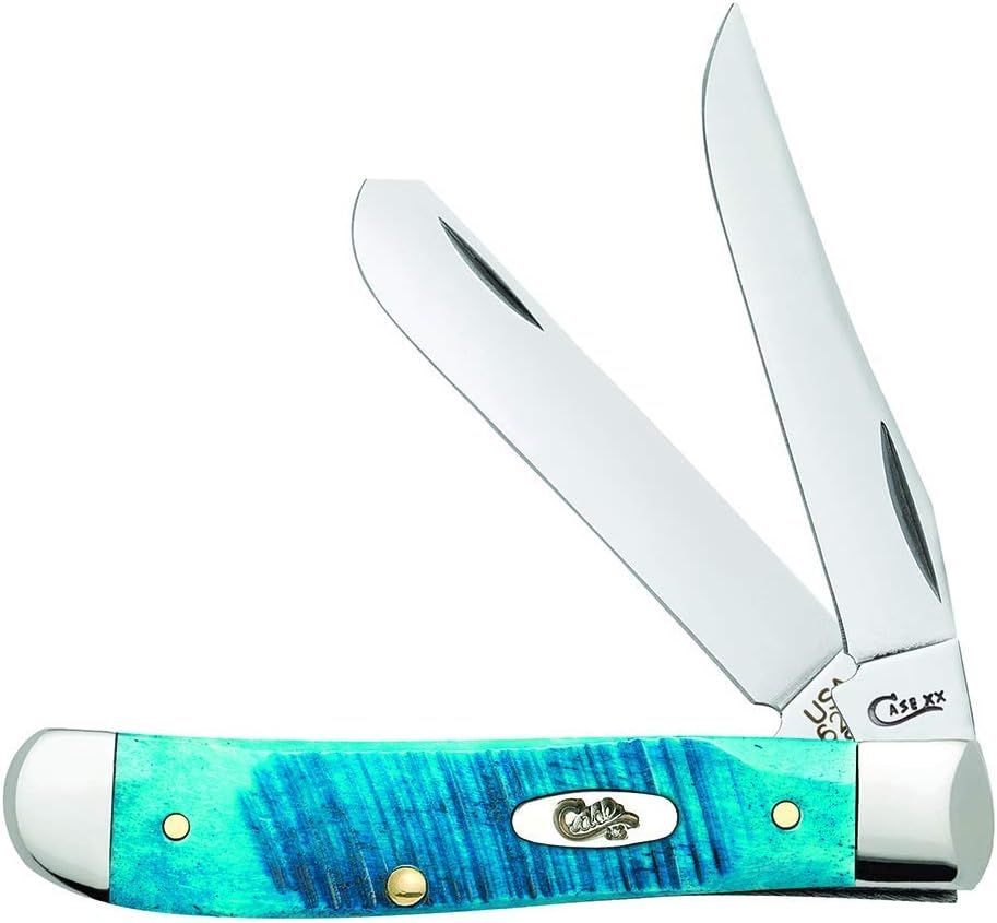 Case XX WR Pocket Knife Mini Trapper Caribbean Blue Jig Bone