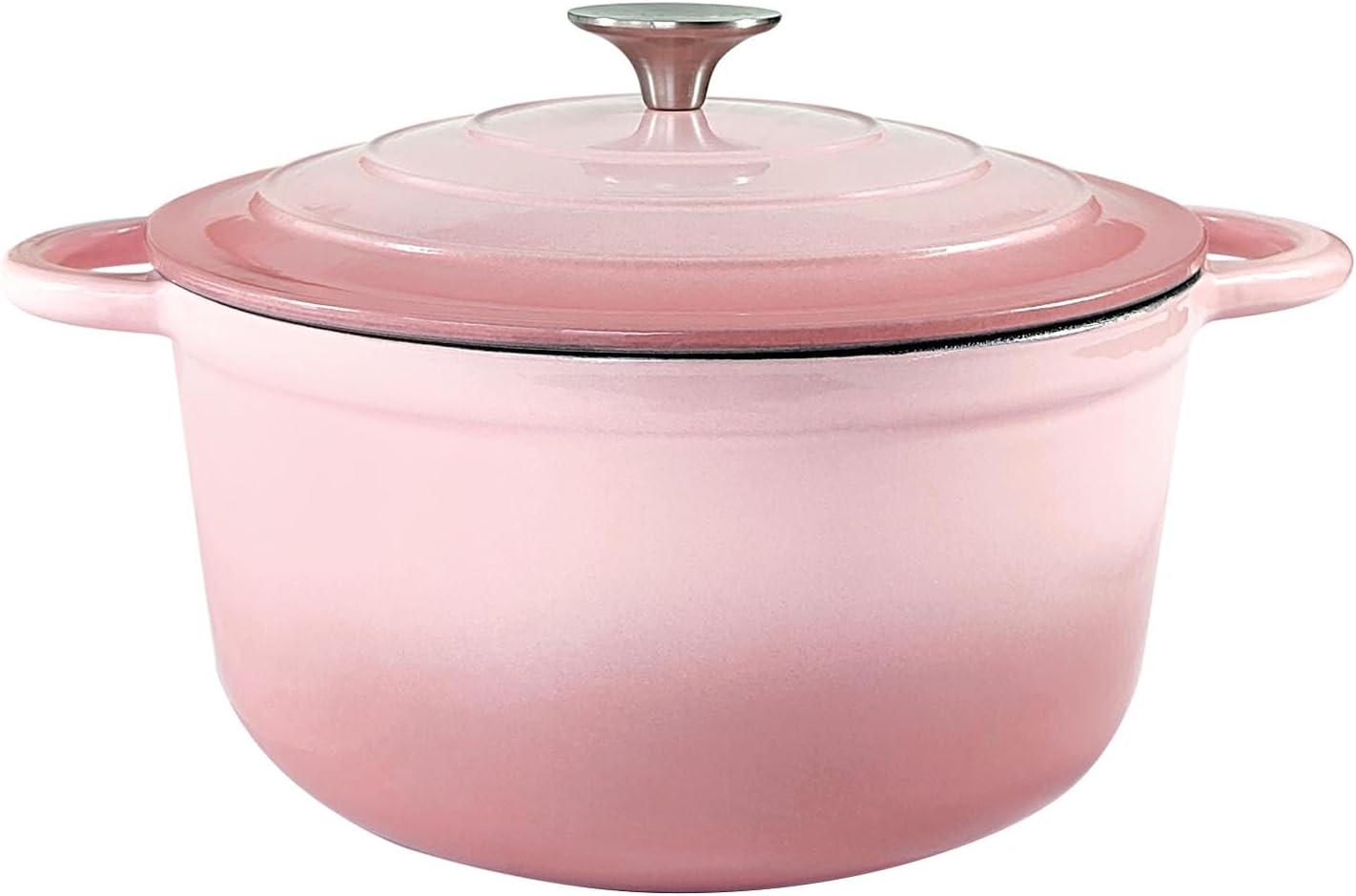 3 QT Cast Iron Dutch Oven with Self-Circulating Lid in Pink