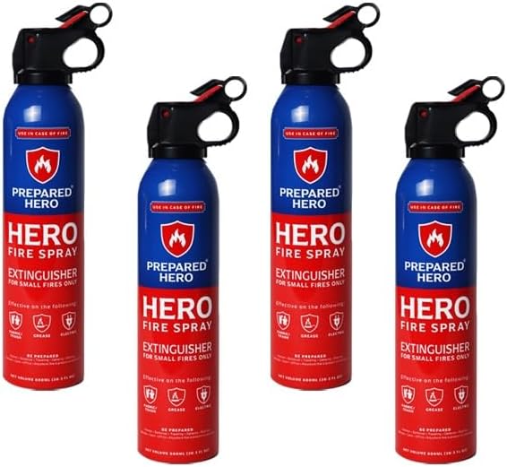 Prepared Hero Fire Spray - Compact Mini Fire Extinguishers for Home