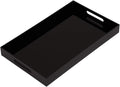 Glossy Black Acrylic Serving Tray 12x20 in - Sturdy Handle Tray