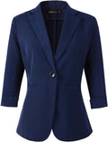 Womens 3/4 Sleeve Lightweight Blazer Jacket - Office to Casual
