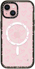 Impact iPhone 15 Case Hearts Light Pink Thin - 8.2ft Protection
