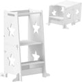 Qaba 2 in 1 Toddler Tower Step Stool - Safe Convertible Helper