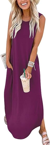 ANRABESS Women's Casual Loose Sundress with Pockets for Summer