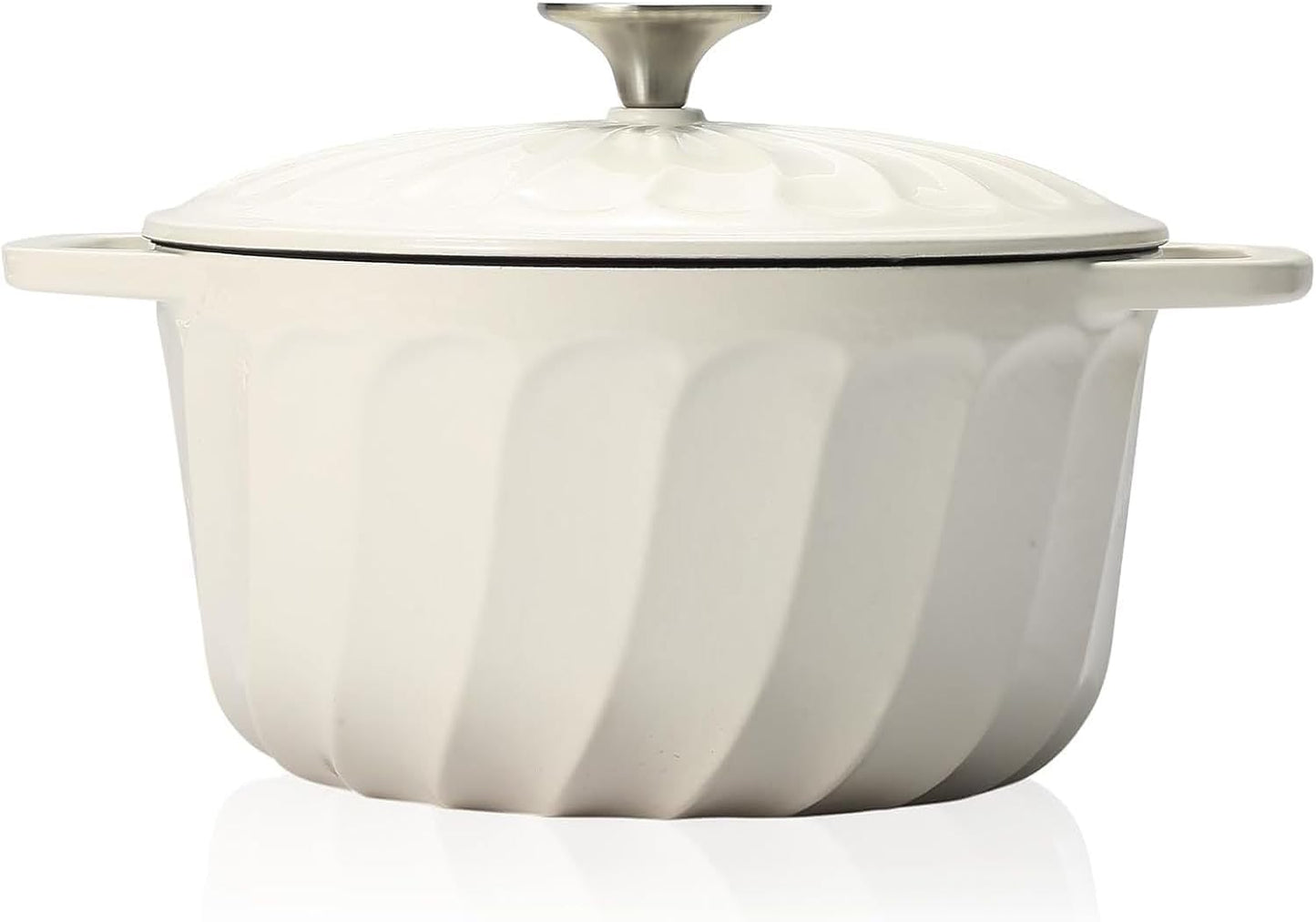 Enameled Cast Iron Dutch Oven for Baking and Cooking, 6 QT