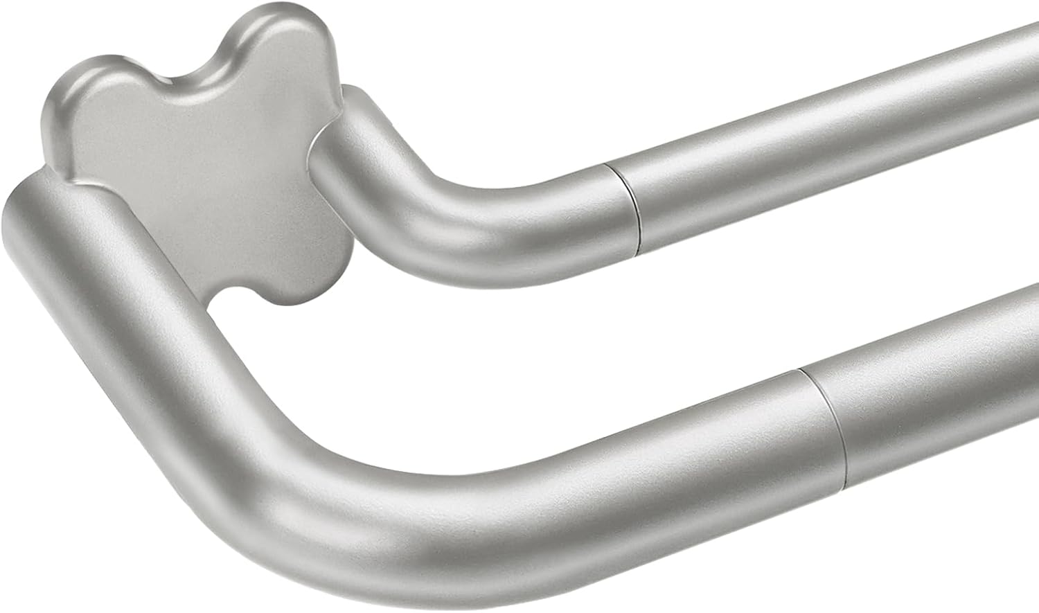 Antique Silver Double Curtain Rods for Windows by USFOOK
