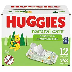Huggies Natural Care Sensitive Baby Wipes for Gentle Cleaning
