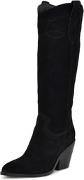 Nine West Smash Knee High Boot - Western Style, Stacked Heel