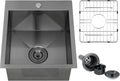 FRANIC 16in x 18in x 9in Matte Black Topmount Single Bowl Sink