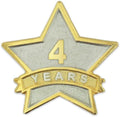 PinMart Year Service Award STAR Lapel Pin - Elegant Dual Plating