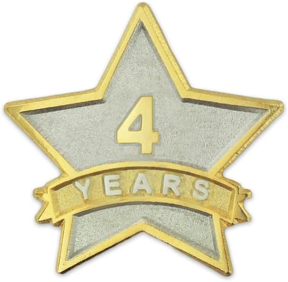 PinMart Year Service Award STAR Lapel Pin for 1-30 Years