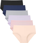 BAMBOO COOL Girls Underwear Breathable Briefs 6 Pack - Soft Comfort