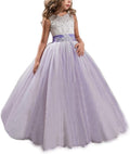 Princess Lilac Girls Pageant Dress - Puffy Tulle Ball Gown