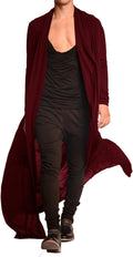 Men's Lightweight Ruffle Shawl Collar Cardigan Long Length - Draped