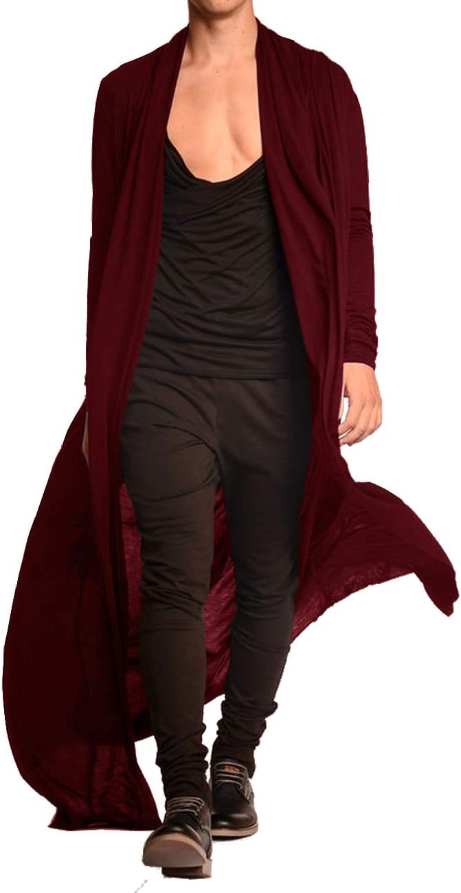 Men's Lightweight Ruffle Shawl Collar Cardigan for Stylish Looks