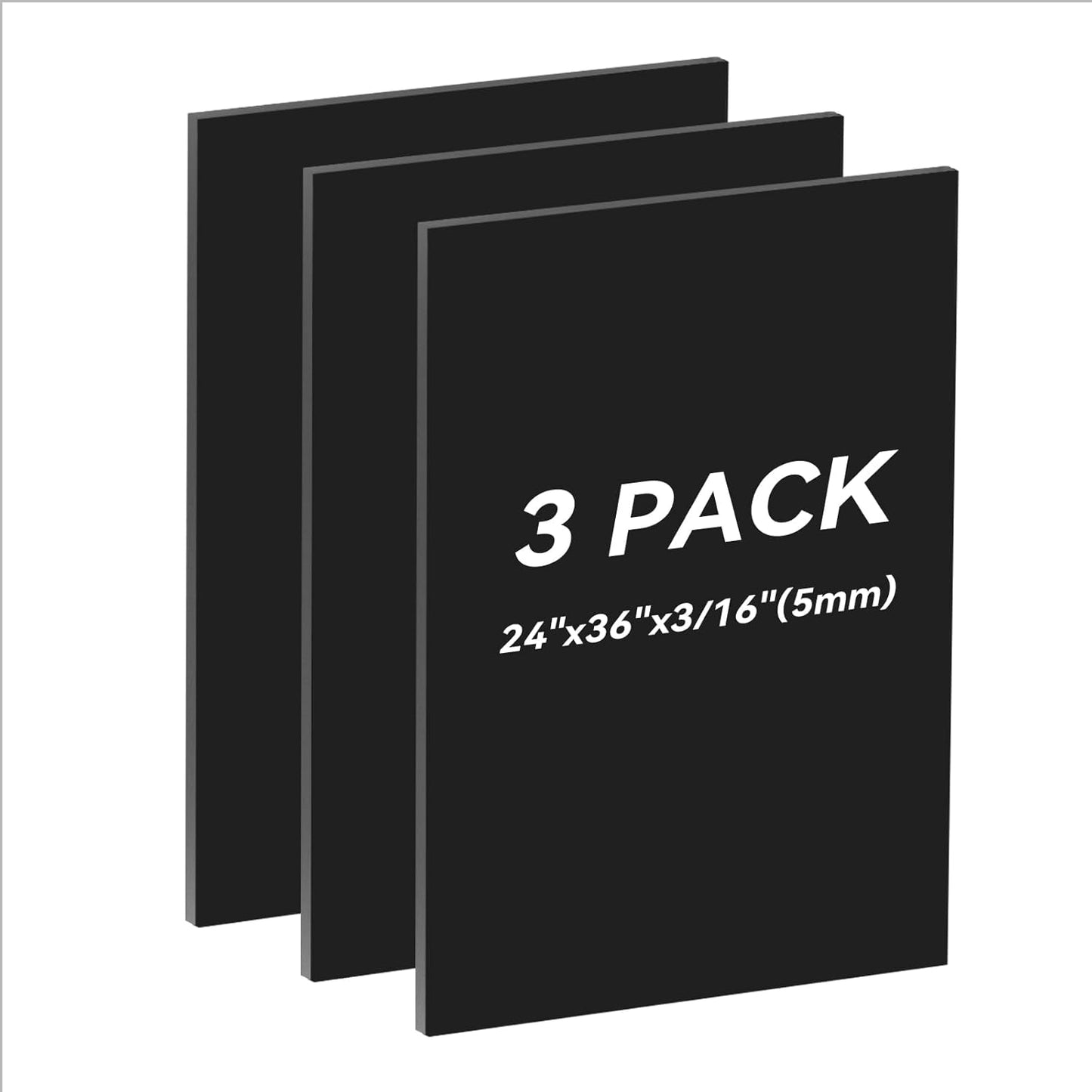 3 Pack Black Foam Board 24x36 for Crafting and Displaying