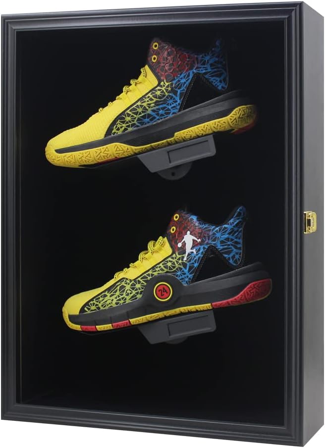 Memorabilia Sports Shoes Display Case with Lockable Wall Mount