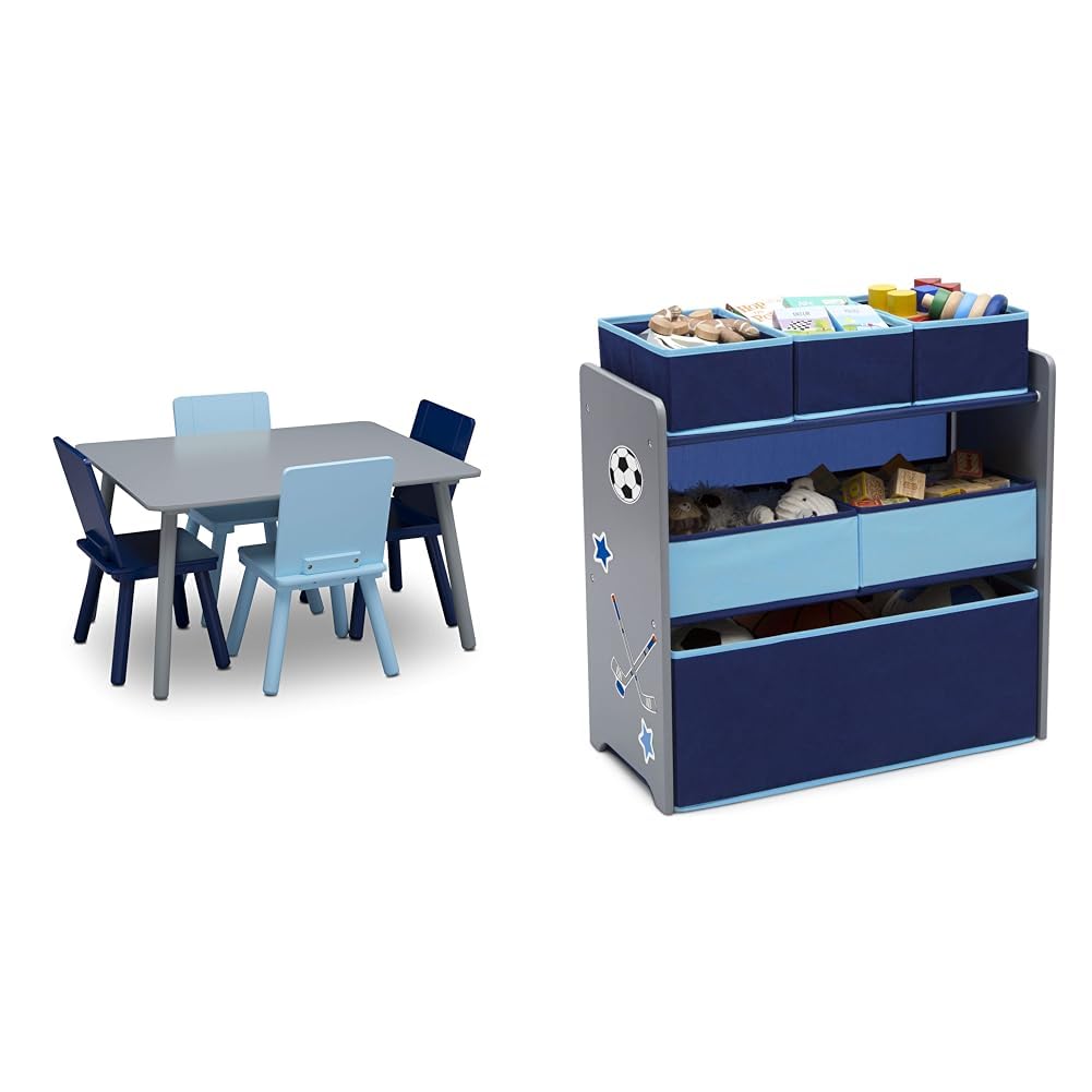 Delta Children Kids Table and Chair Set with Toy Organizer