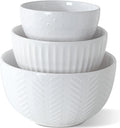 HAPPY KIT Ceramic Mixing Bowls Set Nesting 5/3/1.5 QT - Lightweight