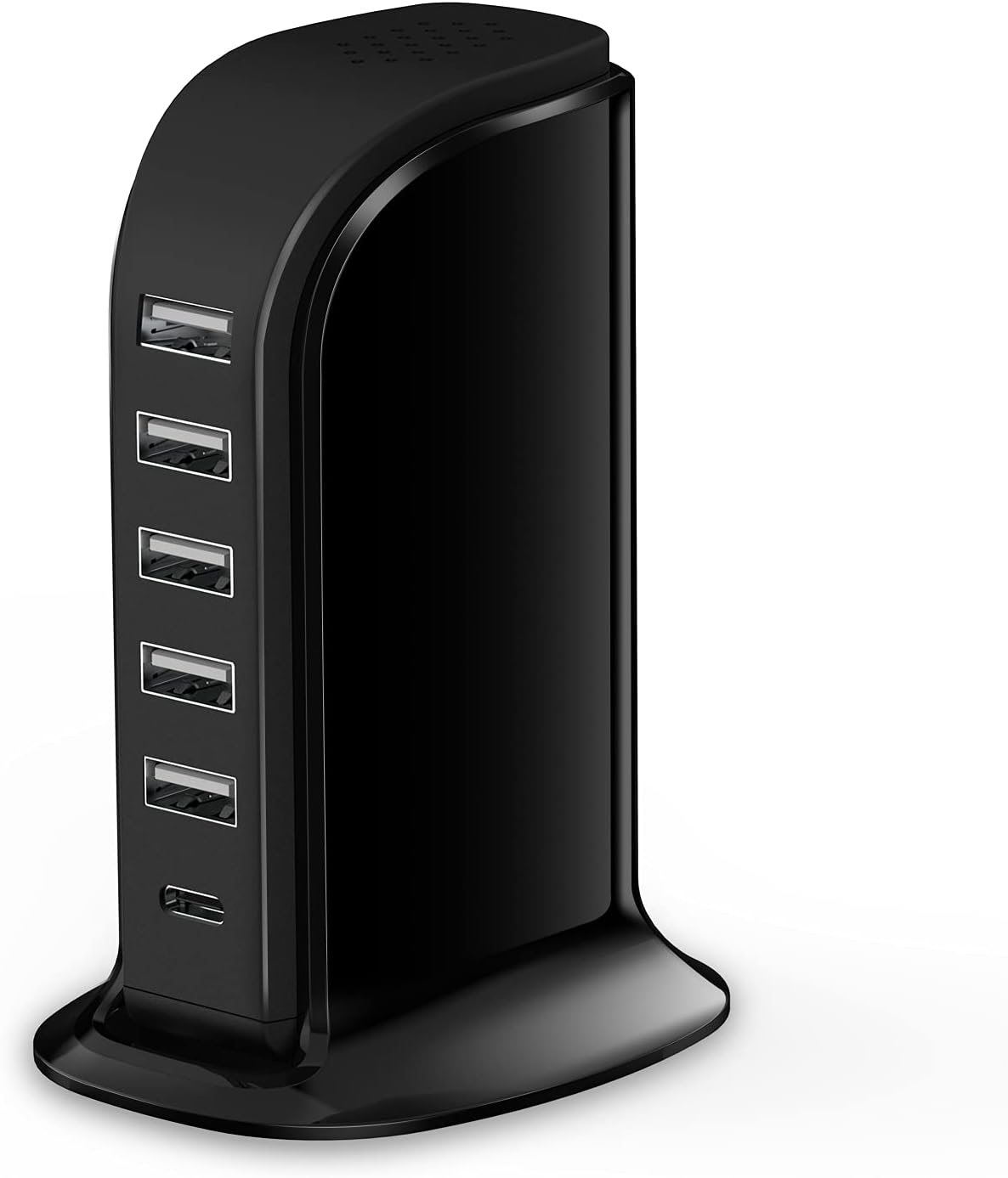 Upoy 6-in-1 Charger Hub: Fast 40W USB-C, 5 Ports, Multi-Device Charging