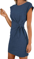 LaSuiveur Womens Casual Bodycon Tie Waist T Shirt Dress Review