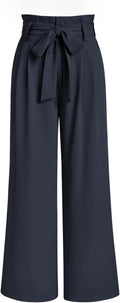 Wide Leg Dress Pants Paperbag High Waisted Trousers - Polished
