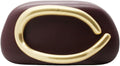 Women PU Leather Metal Handle Handbag - Compact Stone Shoulder Clutch