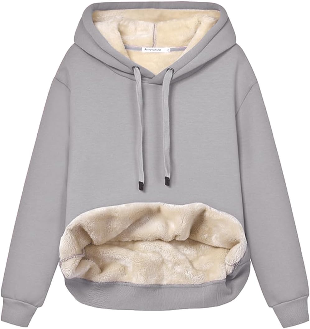 Haellun Womens Casual Winter Warm Fleece Pullover Hoodie