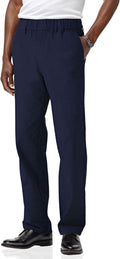 Relaxed Fit Cotton Twill Pants for Men - Full Elastic Waist