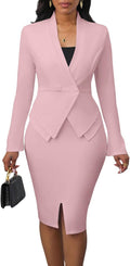 Women's Suits 2 Piece Skirt Set - Polished Office Blazer & Pencil