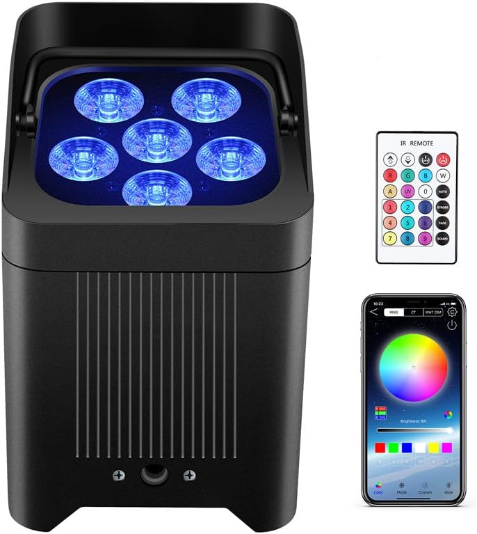 Battery Powered Uplight - 108W RGBWA+UV LED for Events