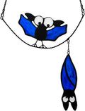 BOXCASA Bat Stained Glass Suncatcher for Halloween Decor