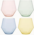 40 Count Diamond Stemless Plastic Wine Cups 12 oz - Gold Rim Elegance