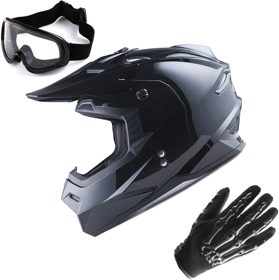 1Storm Motocross Adult Helmet Bundle with Goggles and Gloves