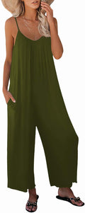 Womens Casual Sleeveless Adjustable Jumpsuit - Comfortable Everyday is