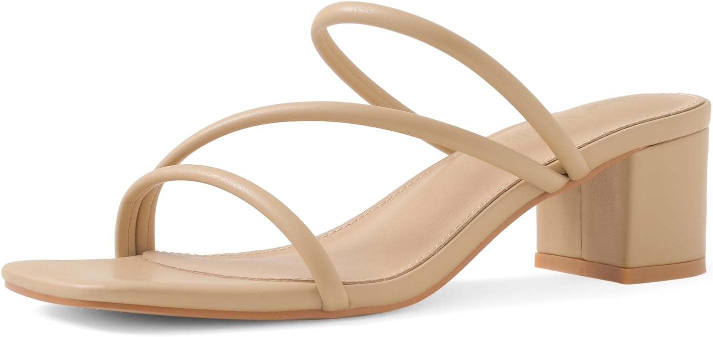 Shoe'N Tale Strappy Heels for Women with Chunky Block Heel