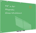 48 x 36 in Glass Whiteboard - Frameless Magnetic Wall Board Green