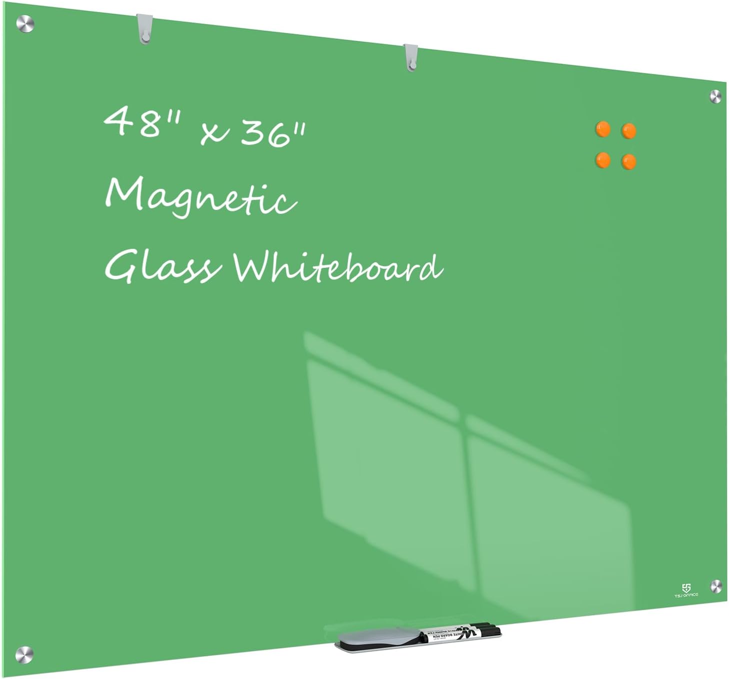 Premium 48 x 36 Inches Glass Dry-Erase Board for Office Use