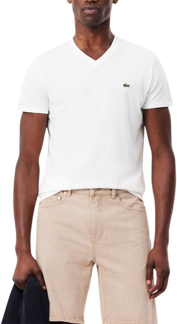 Orange V-Neck Top by Lacoste - Soft Premium Pima Cotton Jersey