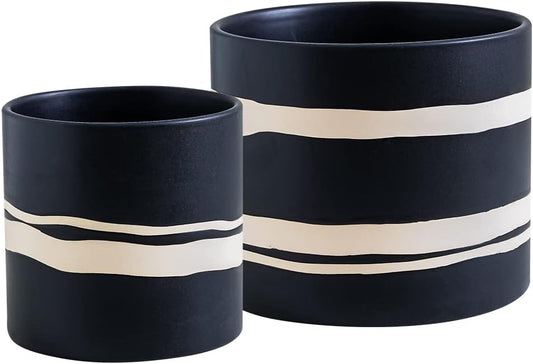 Nihow Modern Ceramic Plant Pot Set - Stylish Indoor Planters